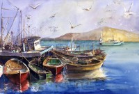 Momin Waseem, 14 x 21 Inch, Water Color on Paper, Seascape Painting, AC-MW-014